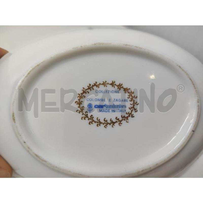 VASSOIETTO OVALE CERAMICA COLOMBE E ZAGARE 2 COLOMBE BIANCHE | Mercatino dell'Usato Vinci - fraz. sovigliana 2