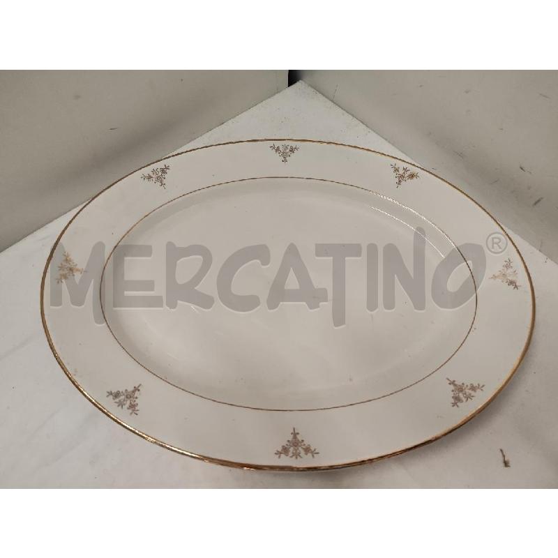 VASSOIO OVALE RICHARD CERAMICA BIANCO FIORI ORO | Mercatino dell'Usato Vinci - fraz. sovigliana 1