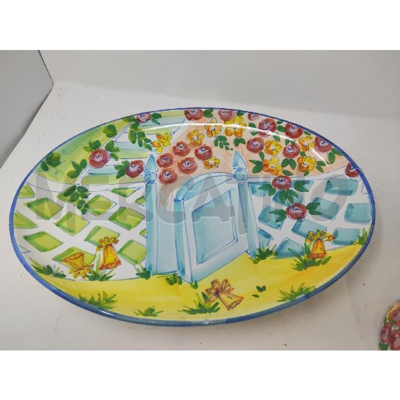 VASSOIO OVALE + BROCCA DECORO CANCELLETTO CON FIORI | Mercatino dell'Usato Vinci - fraz. sovigliana 4