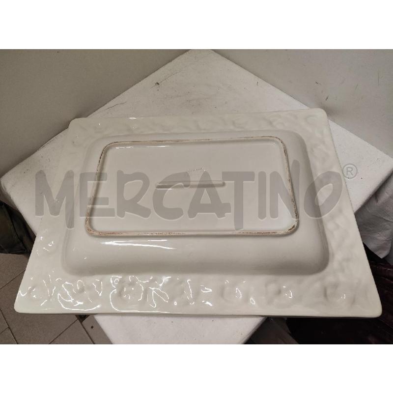 VASSOIO RETT. CERAMICA BITOSSI BORDO FIORI BIANCO | Mercatino dell'Usato Vinci - fraz. sovigliana 2