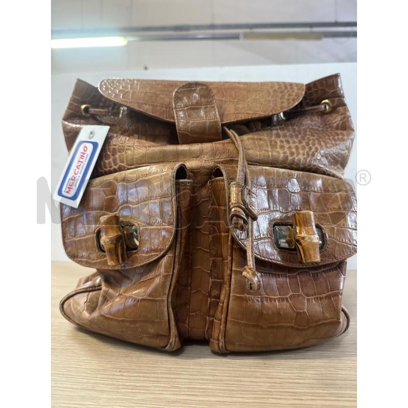 ZAINO DONNA # PELLE BEIGE TASCHINI CON BAMBU | Mercatino dell'Usato Vinci - fraz. sovigliana 1