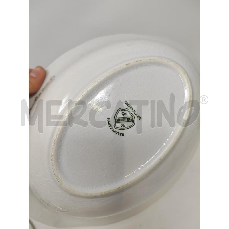ZUPPIERA OVALE CERAMICA UNDERGLAZE FIORI VERDE | Mercatino dell'Usato Vinci - fraz. sovigliana 4