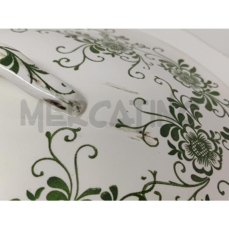 ZUPPIERA OVALE CERAMICA UNDERGLAZE FIORI VERDE | Mercatino dell'Usato Vinci - fraz. sovigliana 5