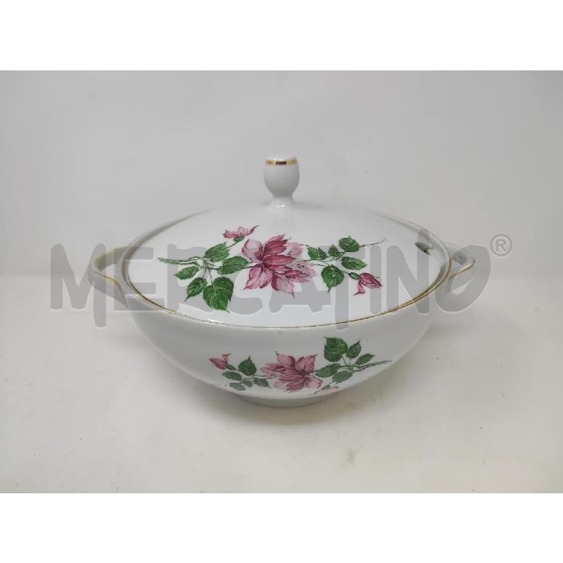 ZUPPIERA TONDA CERAMICA BAVARIA FIORI ROSA | Mercatino dell'Usato Vinci - fraz. sovigliana 1