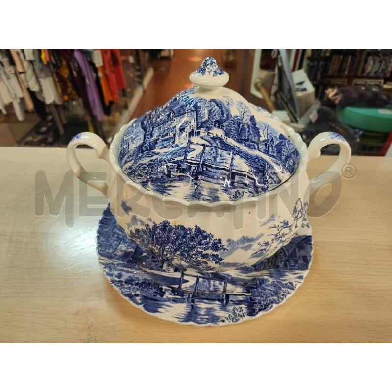 ZUPPIERA + 12 PIATTINI +2 VASSOI 1 TONDO 1 OVALE COTSWOLD ENGLAND DECORO BLU | Mercatino dell'Usato Vinci - fraz. sovigliana 2
