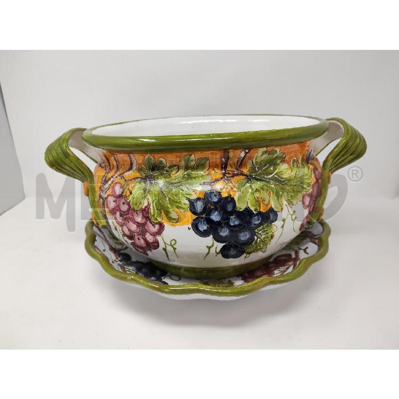 ZUPPIERA + CIOTOLA CERAMICA MONTELUPO DECORO UVA  | Mercatino dell'Usato Vinci - fraz. sovigliana 1