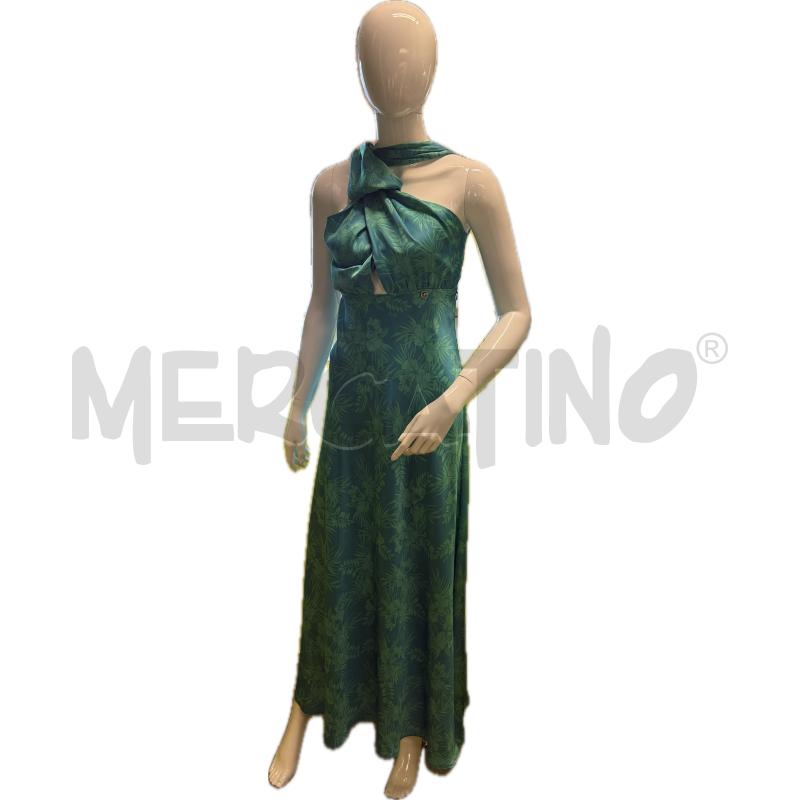 ABITO DONNA VERDE ACQUA RASO STAMPA TROPICAL PINKO  | Mercatino dell'Usato Genova sampierdarena 1