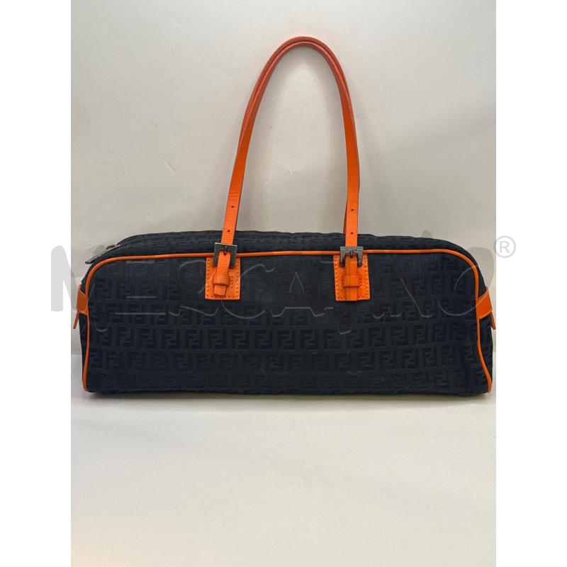 BORSA DONNA FENDI TELA NERA PEL ARANCIO | Mercatino dell'Usato Genova sampierdarena 2