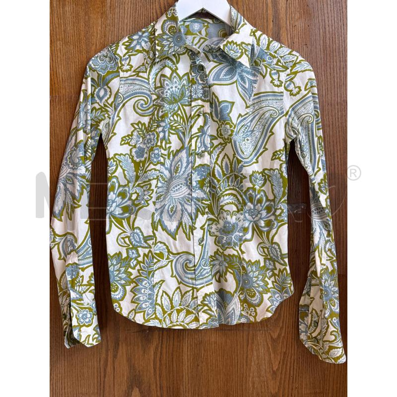 CAMICIA DONNA ETRO VERDE FANTASIA FIORI E FOGLIE | Mercatino dell'Usato Genova sampierdarena 1