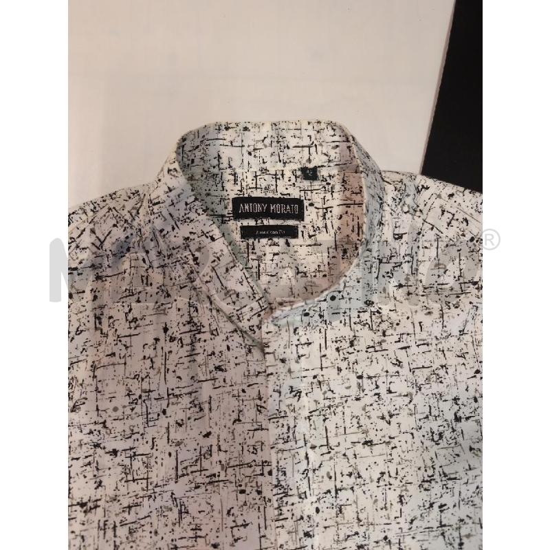 CAMICIA UOMO MORATO BIANCA FANT NERO BEIGE | Mercatino dell'Usato Genova sampierdarena 2