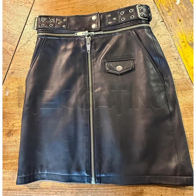 GONNA THE KOOPLES NERA PELLE NERA ZIP | Mercatino dell'Usato Genova sampierdarena 1