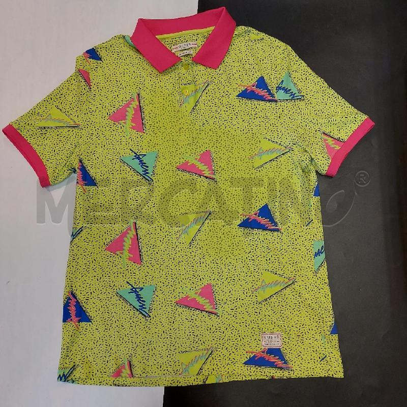 POLO UOMO VERDE ROSA GUESS | Mercatino dell'Usato Genova sampierdarena 1