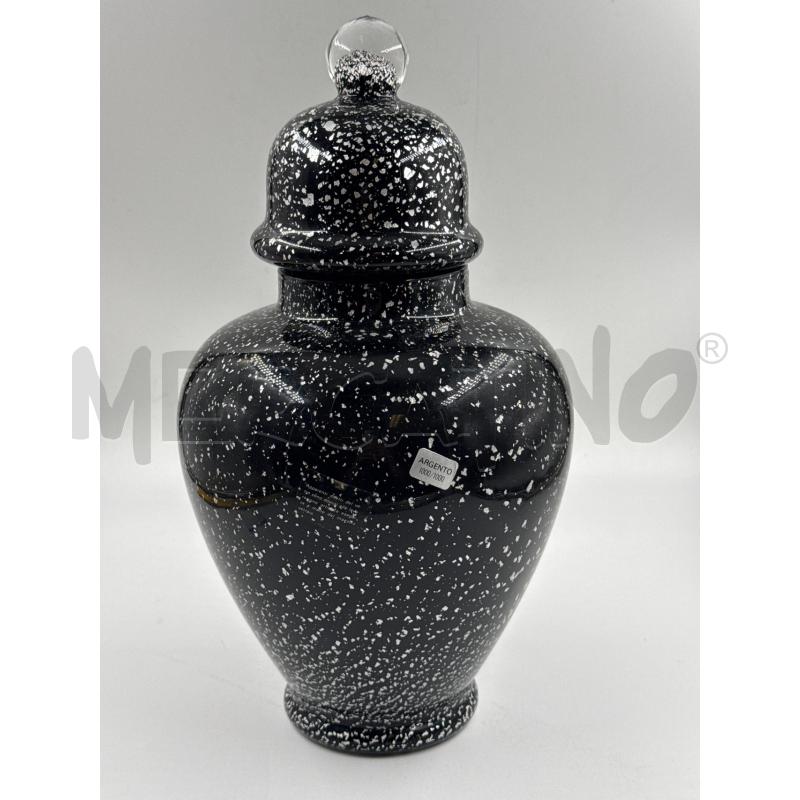 POTICHE VASO NERA SCAGLIE ARGENTAT | Mercatino dell'Usato Genova sampierdarena 1
