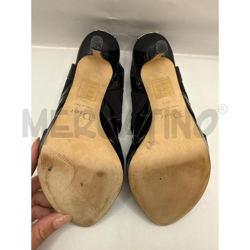 SANDALI DONNA DIOR NERI LACCATI | Mercatino dell'Usato Genova sampierdarena 4