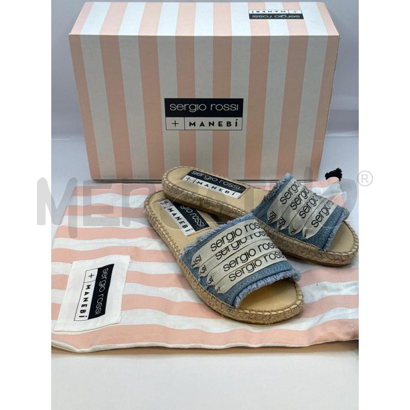 SANDALI DONNA SERGIO ROSSI JEANS LACCI BEIGE | Mercatino dell'Usato Genova sampierdarena 1