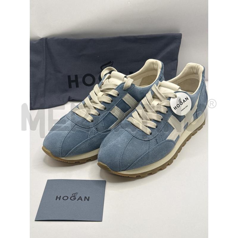 SNEAKERS DONNA HOGAN SCAMOSCIATE PELLE AZZURRE  | Mercatino dell'Usato Genova sampierdarena 1