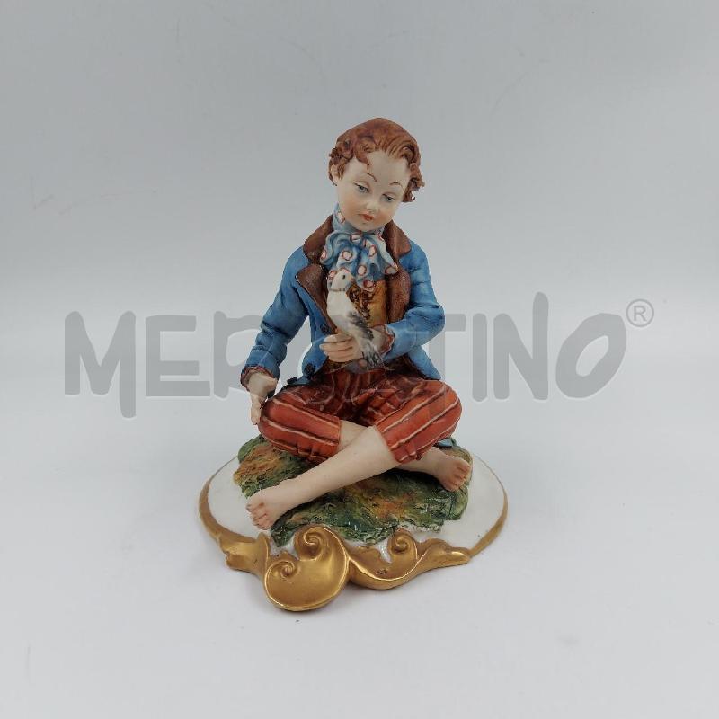 STATUINA RAGAZZO CON UCCELLINO CAPO VOLTA | Mercatino dell'Usato Genova sampierdarena 1