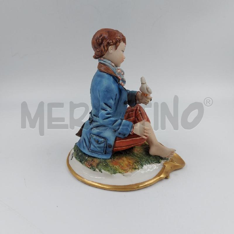 STATUINA RAGAZZO CON UCCELLINO CAPO VOLTA | Mercatino dell'Usato Genova sampierdarena 4