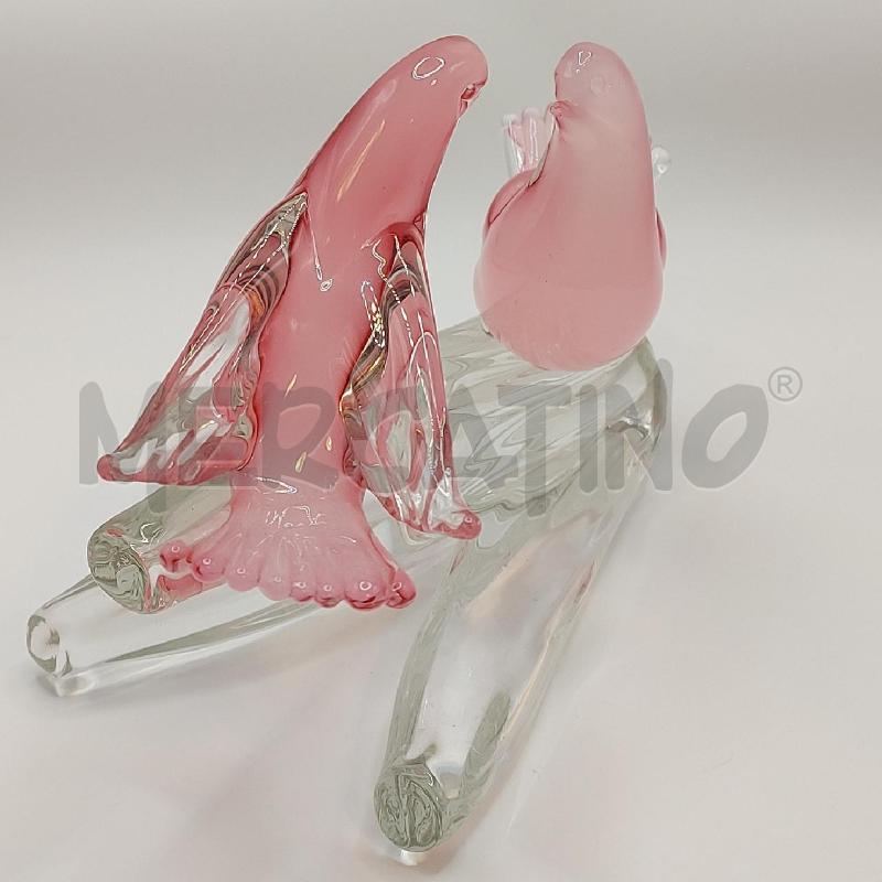 STATUINA UCCELLINI ROSA SUL RAMO | Mercatino dell'Usato Genova sampierdarena 3