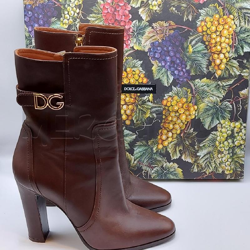 STIVALETTI DONNA MARRONI PELLE D&G TACCO | Mercatino dell'Usato Genova sampierdarena 1