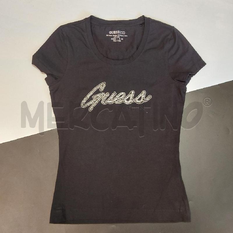 T SHIRT DONNA GUESS NERO BRILL | Mercatino dell'Usato Genova sampierdarena 1