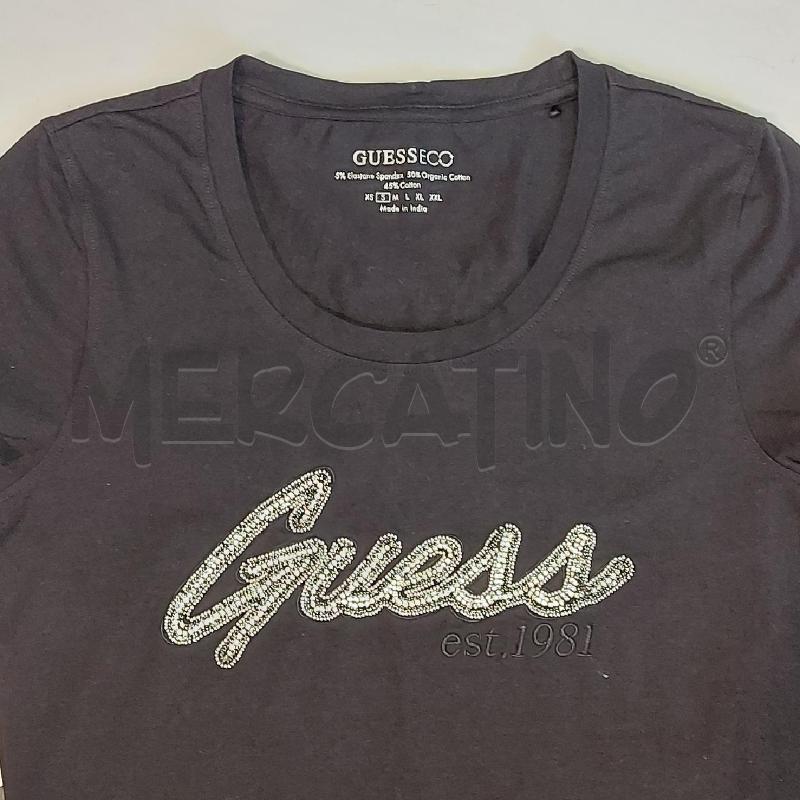 T SHIRT DONNA GUESS NERO BRILL | Mercatino dell'Usato Genova sampierdarena 2