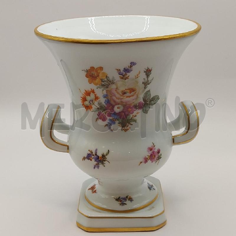 VASO DECORO FLOREALE BORDO DORATO | Mercatino dell'Usato Genova sampierdarena 1