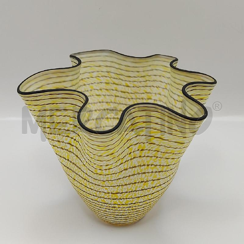 VASO FAZZOLETTO GIALLO NERO | Mercatino dell'Usato Genova sampierdarena 1