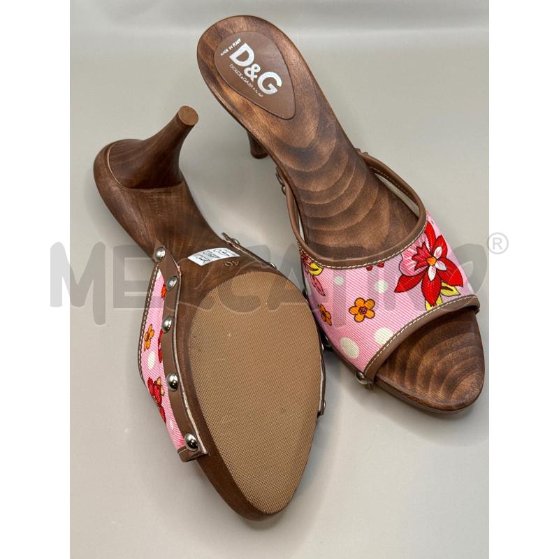ZOCCOLI DONNA FIORATI D&G ROSA  | Mercatino dell'Usato Genova sampierdarena 3