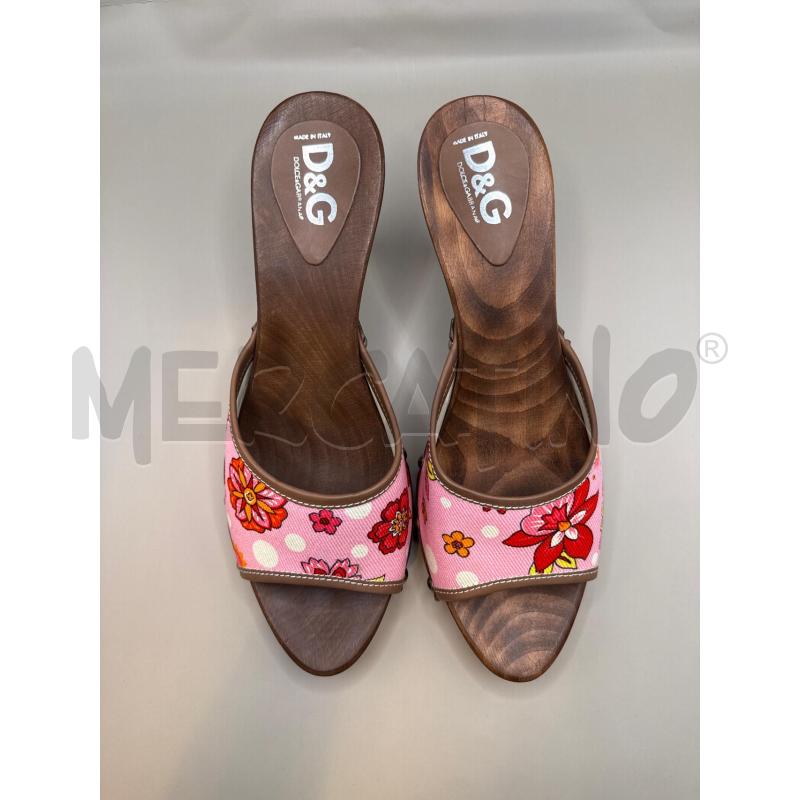 ZOCCOLI DONNA FIORATI D&G ROSA  | Mercatino dell'Usato Genova sampierdarena 4