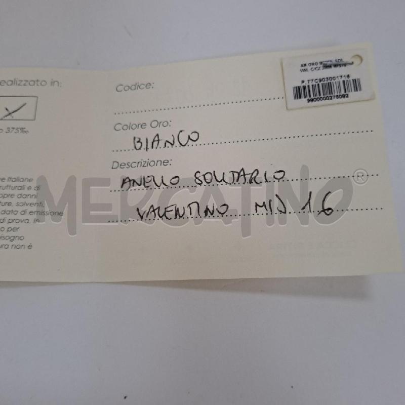 ANELLO DONNA SOLITARIO 9KT | Mercatino dell'Usato Latina 2