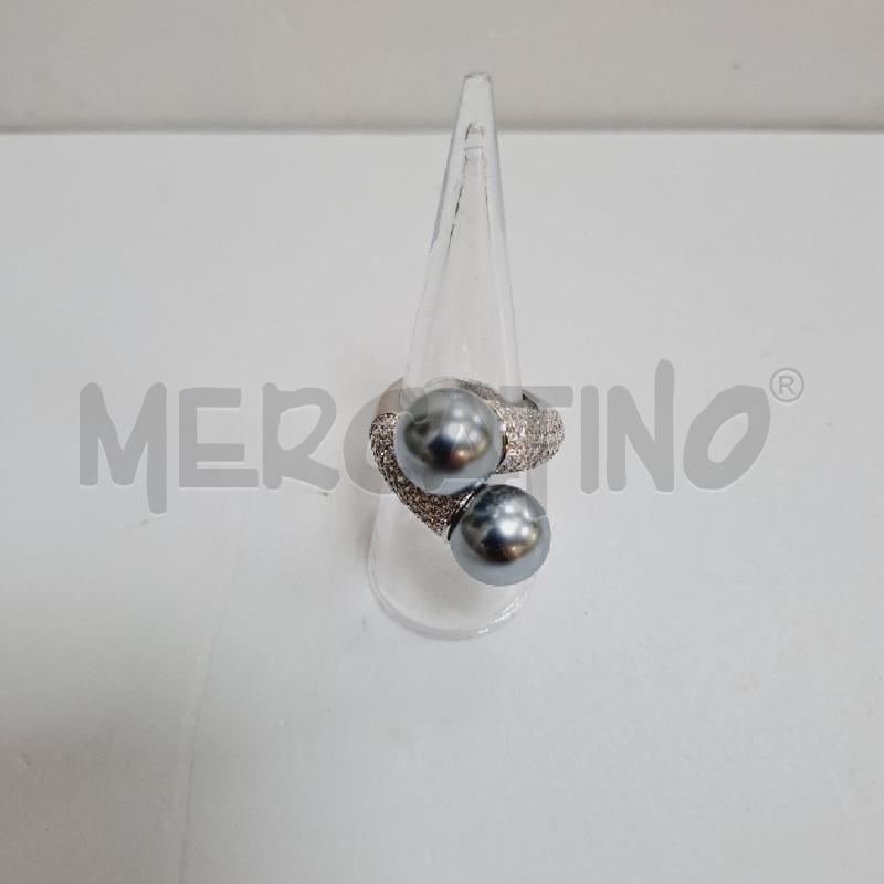 ANELLO DONNA STRASS PERLE GRIGIE | Mercatino dell'Usato Latina 1