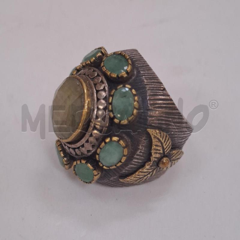 ANELLO FASCIA CON PIETRE VERDI | Mercatino dell'Usato Latina 1