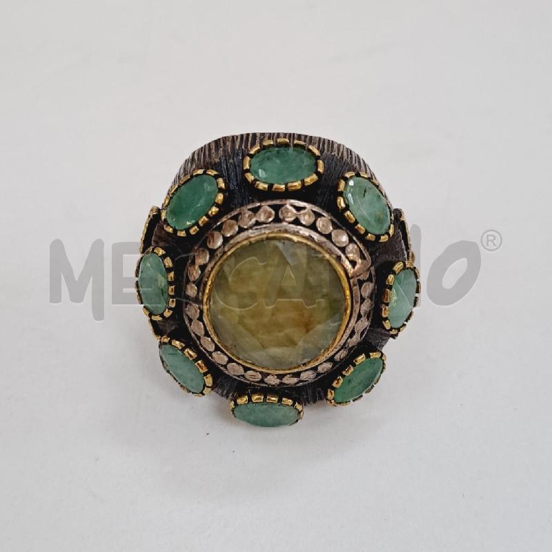 ANELLO FASCIA CON PIETRE VERDI | Mercatino dell'Usato Latina 2