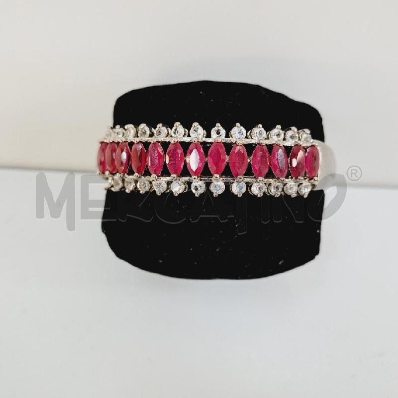 BRACCIALE RIGIDO CON CRISTALLI ROSSI E TRASP | Mercatino dell'Usato Latina 1