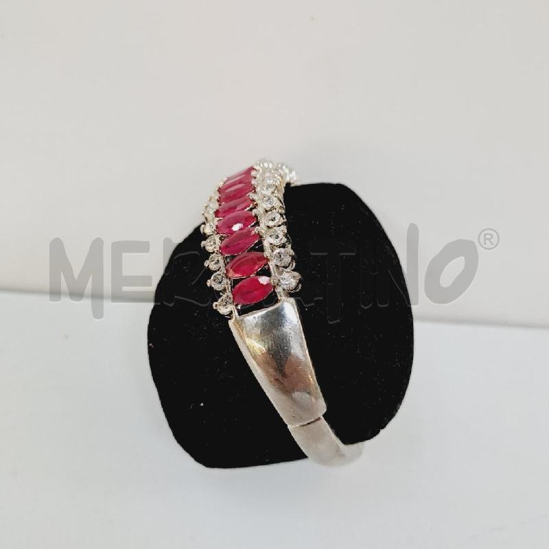 BRACCIALE RIGIDO CON CRISTALLI ROSSI E TRASP | Mercatino dell'Usato Latina 2