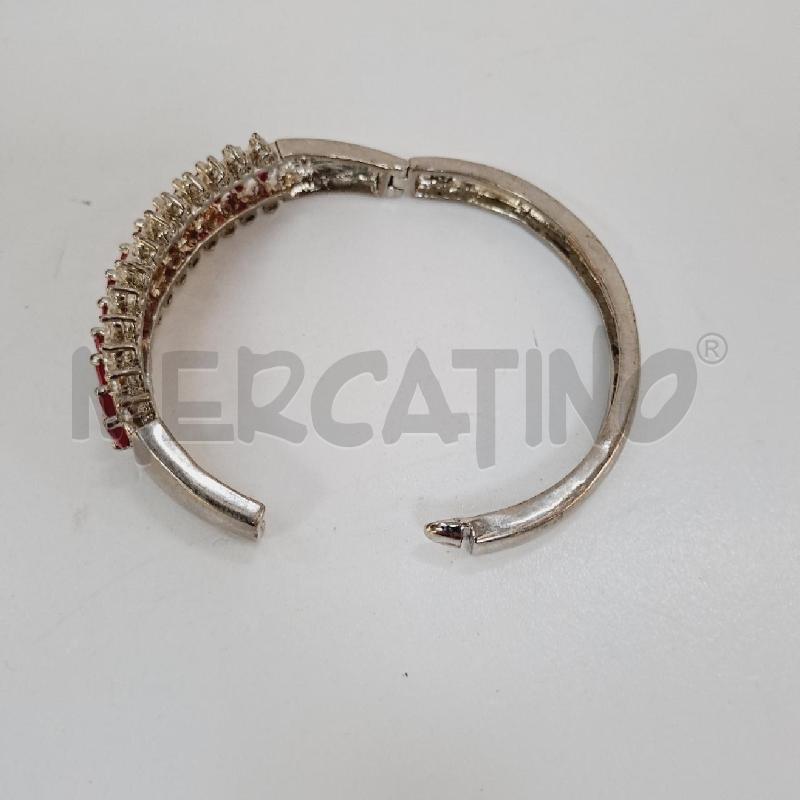 BRACCIALE RIGIDO CON CRISTALLI ROSSI E TRASP | Mercatino dell'Usato Latina 3