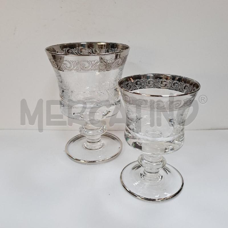 CALICI VETRO MURANO MEDICI BORDO PLATINO PZ. 6+6 | Mercatino dell'Usato Latina 1