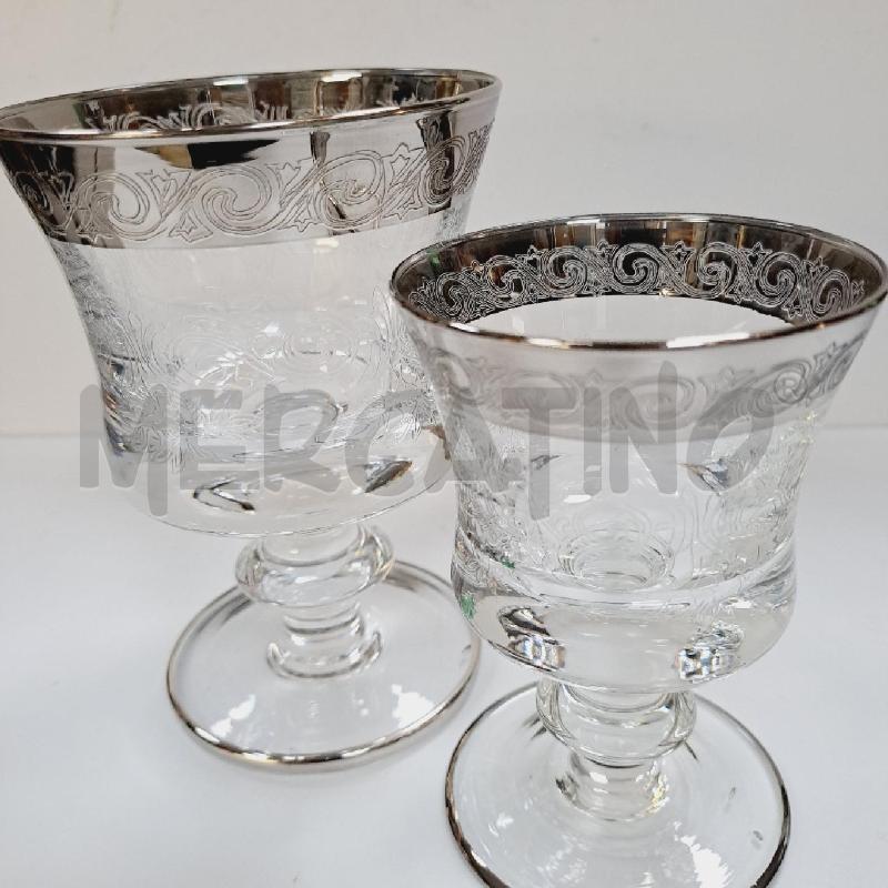 CALICI VETRO MURANO MEDICI BORDO PLATINO PZ. 6+6 | Mercatino dell'Usato Latina 2