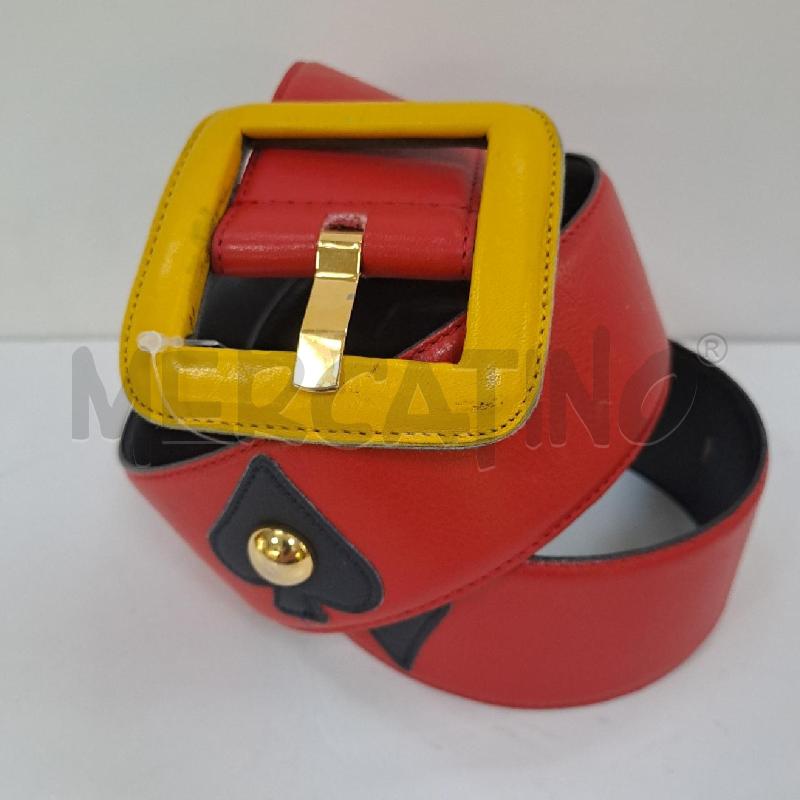 CINTURA PELLE GIVENCHY ROSSA FIBIA GIALLA | Mercatino dell'Usato Latina 1