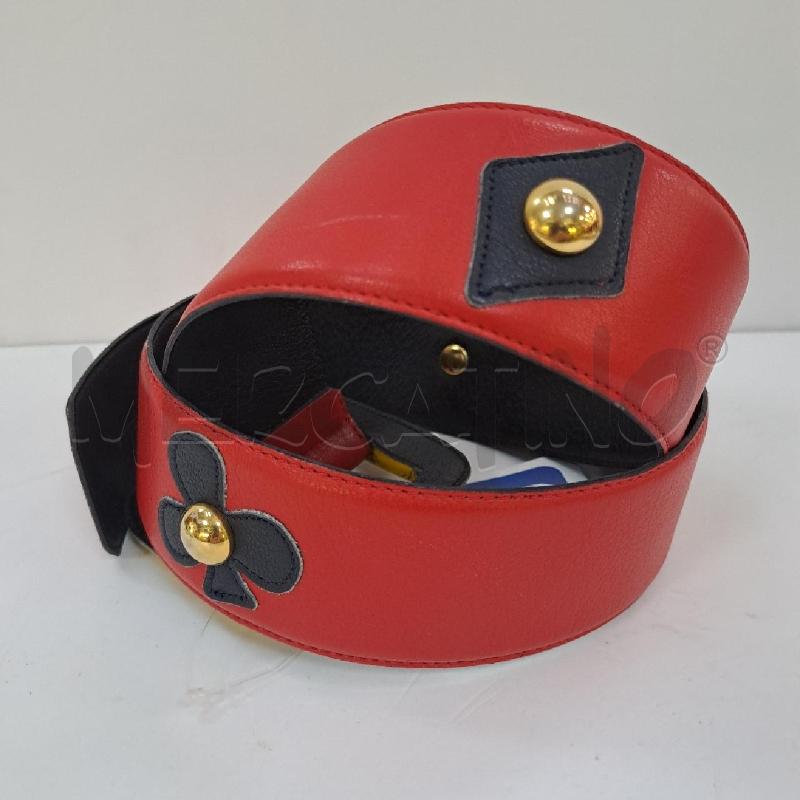 CINTURA PELLE GIVENCHY ROSSA FIBIA GIALLA | Mercatino dell'Usato Latina 3