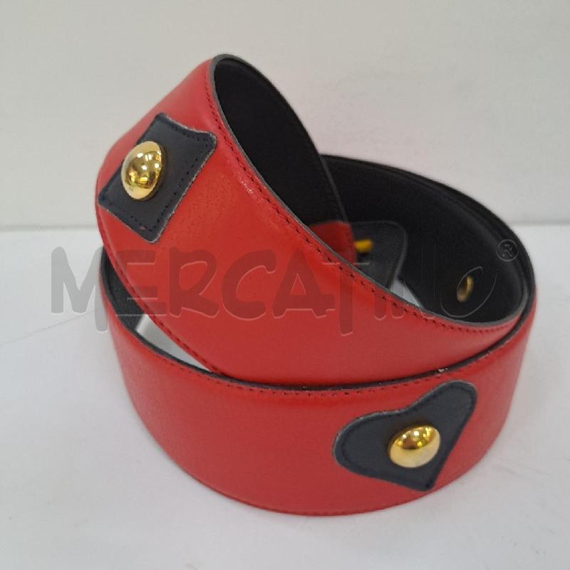 CINTURA PELLE GIVENCHY ROSSA FIBIA GIALLA | Mercatino dell'Usato Latina 4
