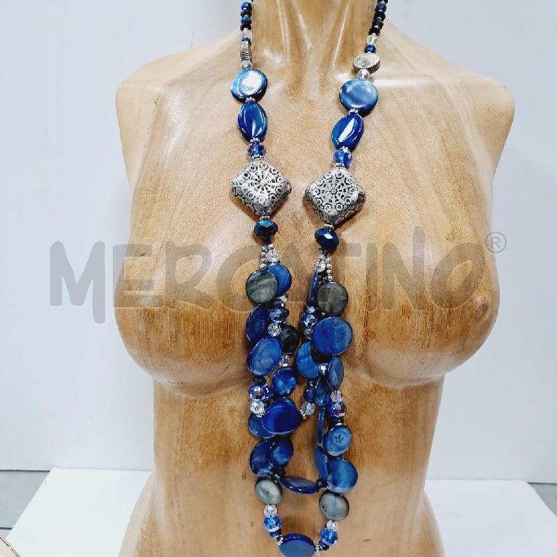 COLLANA MADREPERLA BLU E CRISTALLI | Mercatino dell'Usato Latina 1