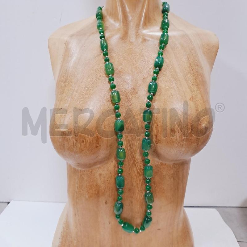 COLLANA PIETRA DURA VERDE LUNGA  | Mercatino dell'Usato Latina 1