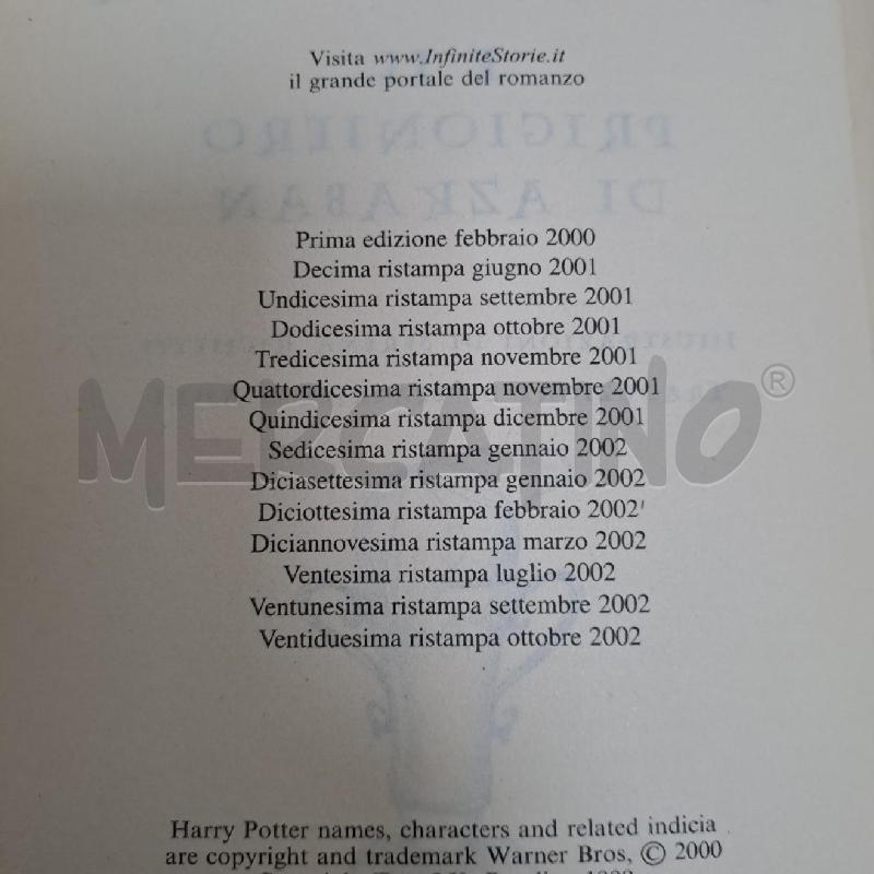 HARRY POTTER E IL PRIGIONIERO DI AZKABAN | Mercatino dell'Usato Latina 3