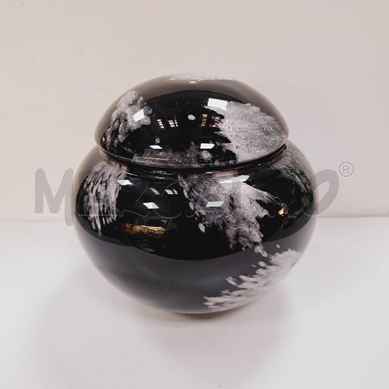 POTICHE VASO VETRO NERO E BIANCO | Mercatino dell'Usato Latina 1
