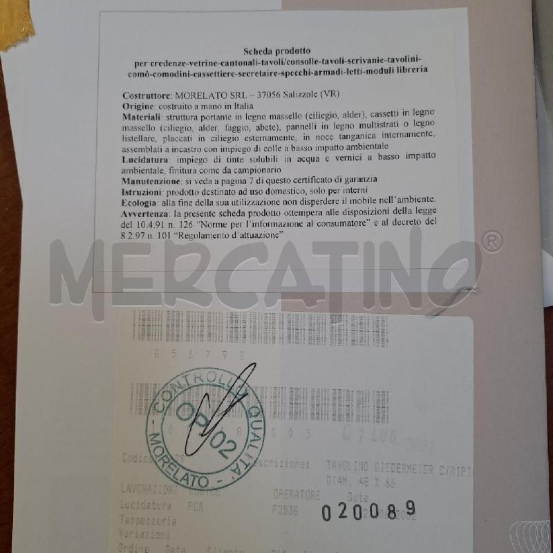 TAVOLINO BASSO TONDO NOCE CON CASSETTO | Mercatino dell'Usato Latina 3