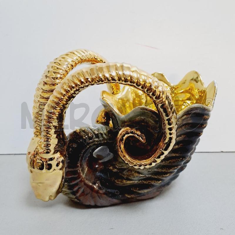 VASO CAPODIMONTE DORATO STAMBECCO | Mercatino dell'Usato Latina 1
