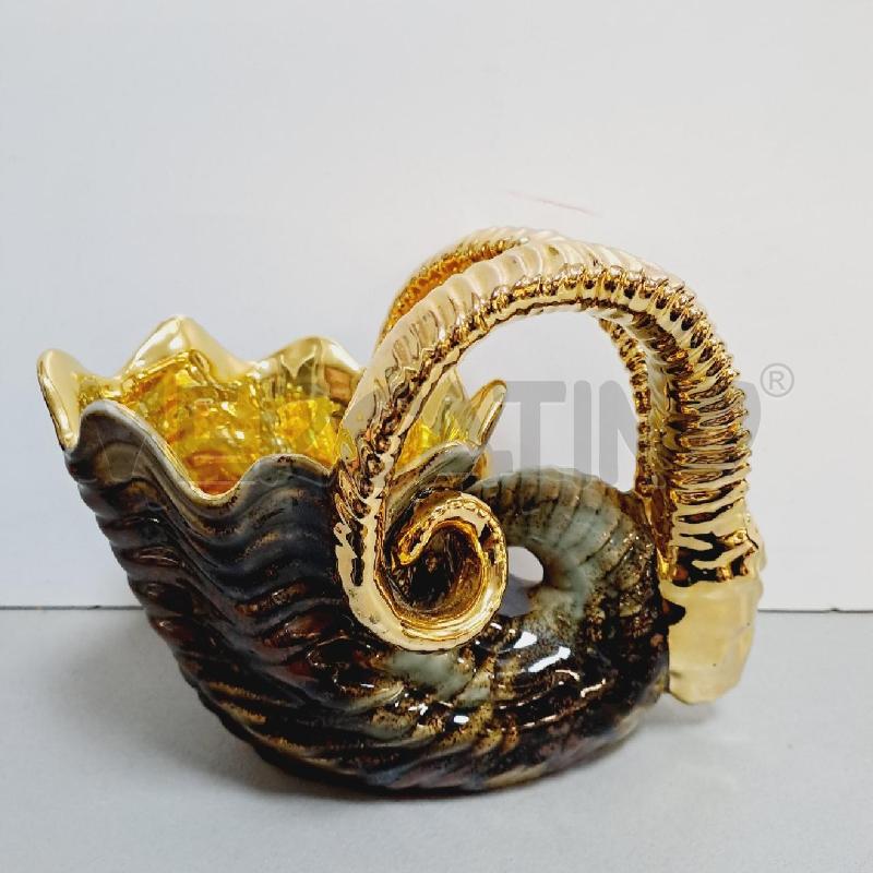 VASO CAPODIMONTE DORATO STAMBECCO | Mercatino dell'Usato Latina 2