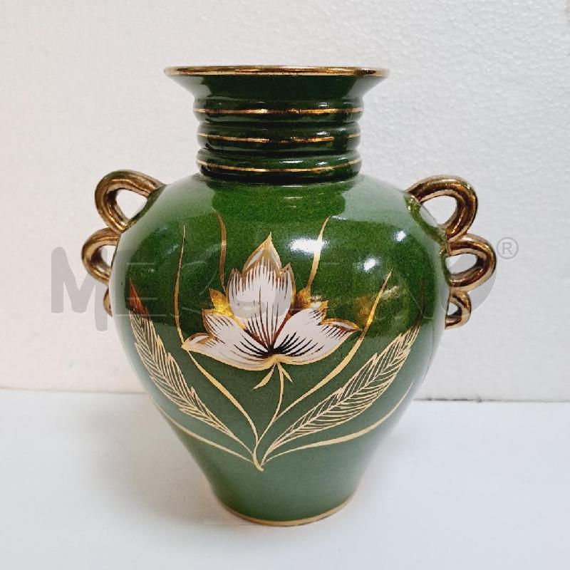 VASO VERDE ORO CON FIORE | Mercatino dell'Usato Latina 1